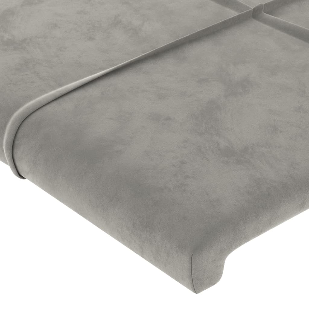 vidaXL Cabeceros 4 unidades de terciopelo gris claro 80x5x78/88 cm