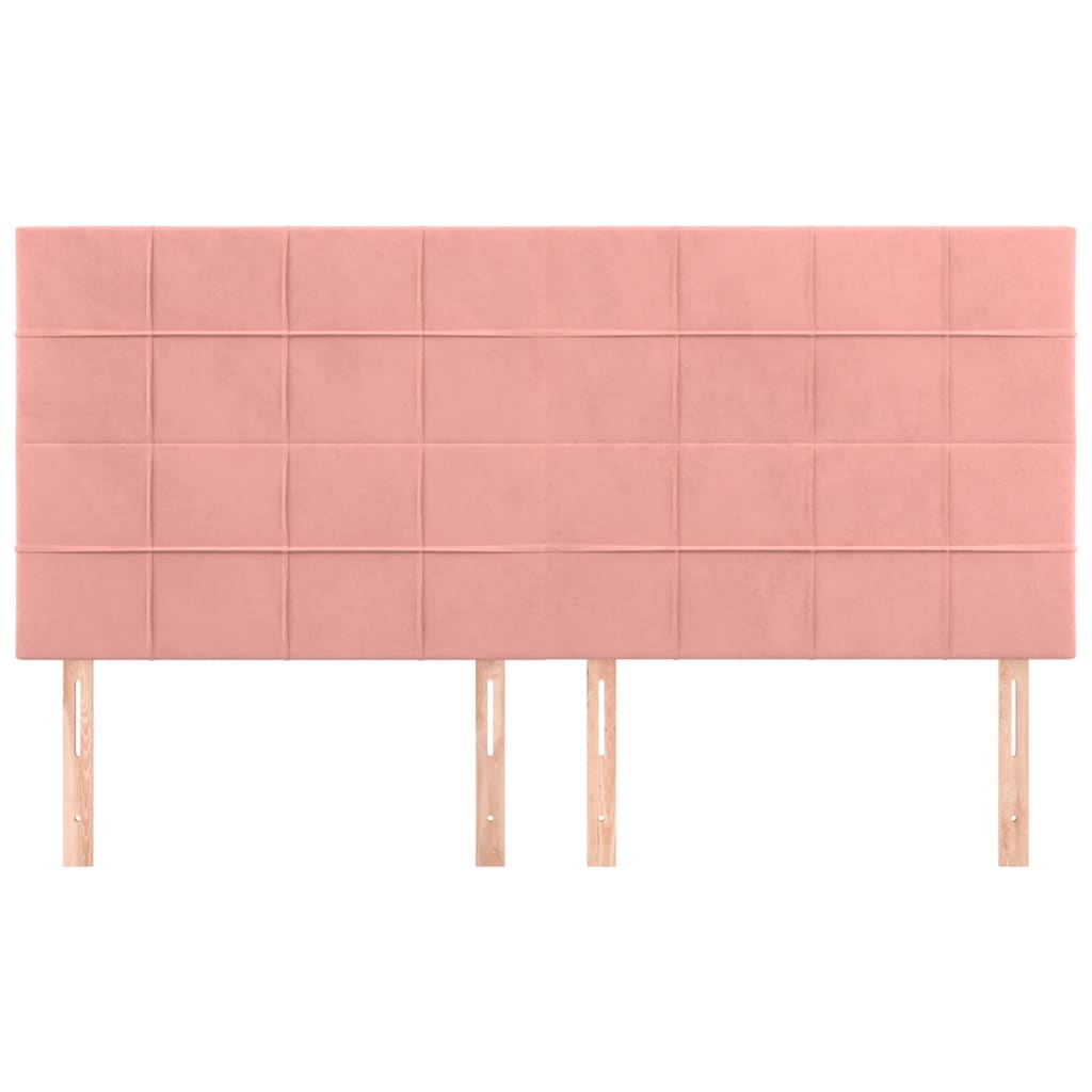 vidaXL Cabeceros 4 unidades de terciopelo rosa 80x5x78/88 cm