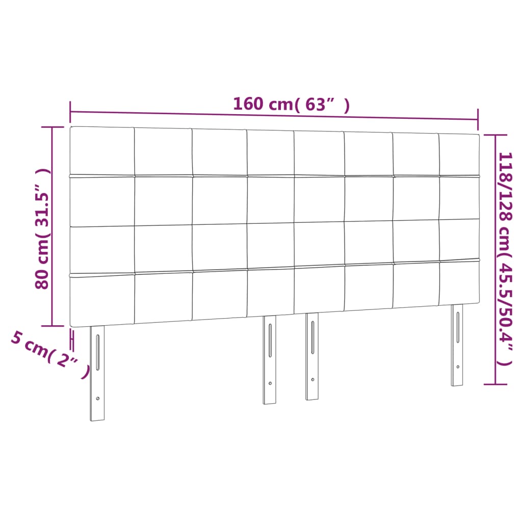 vidaXL Cabeceros 4 unidades de terciopelo rosa 80x5x78/88 cm