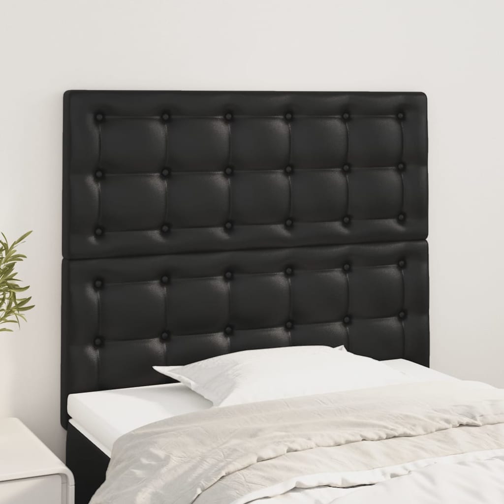 vidaXL Cabeceros 2 unidades de cuero sintético negro 80x5x78/88 cm