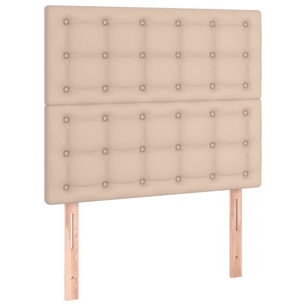 vidaXL Cabeceros 2 unidades cuero sintético capuchino 90x5x78/88 cm