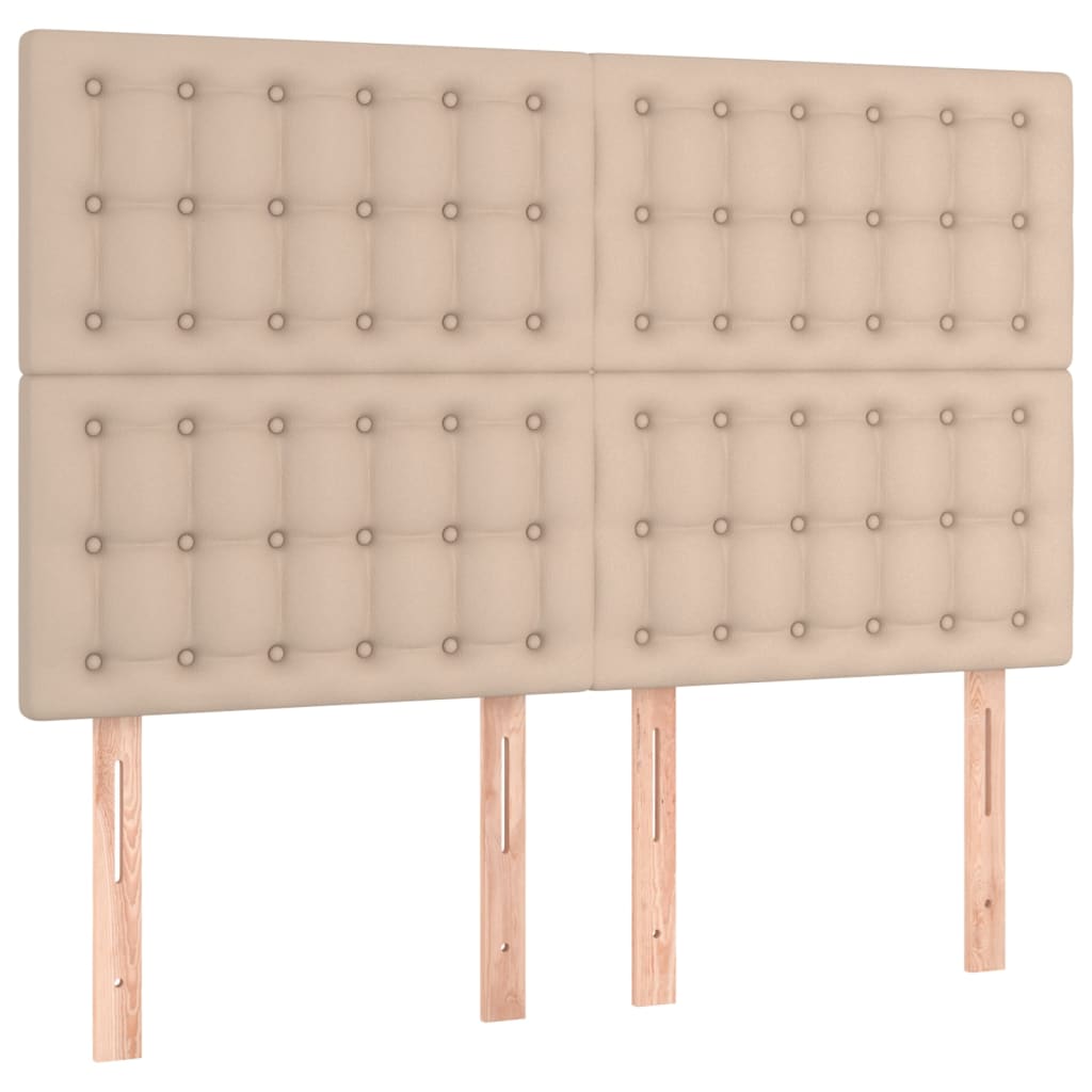 vidaXL Cabeceros 4 unidades cuero sintético capuchino 72x5x78/88 cm