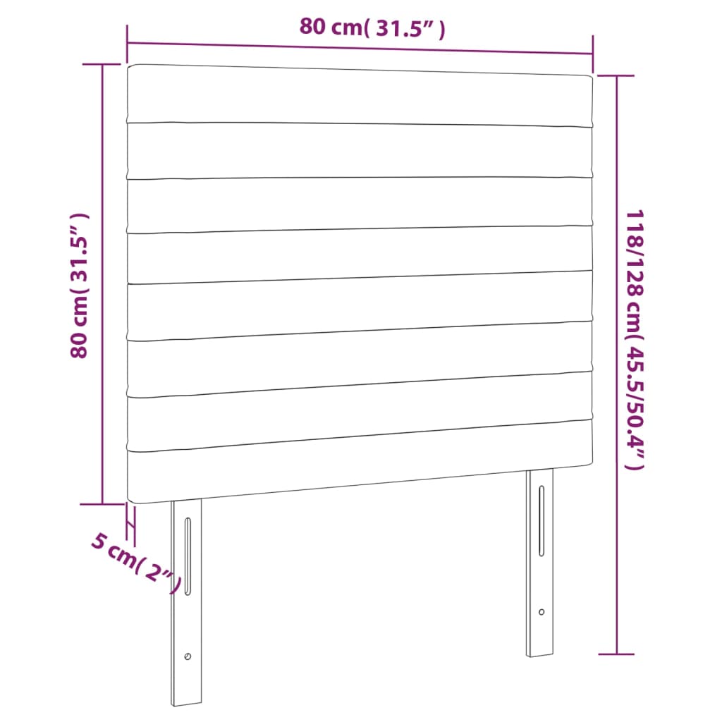 vidaXL Cabeceros 2 unidades de tela marrón oscuro 80x5x78/88 cm