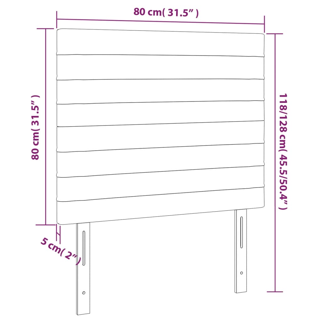 vidaXL Cabeceros 2 unidades tela gris taupe 80x5x78/88 cm