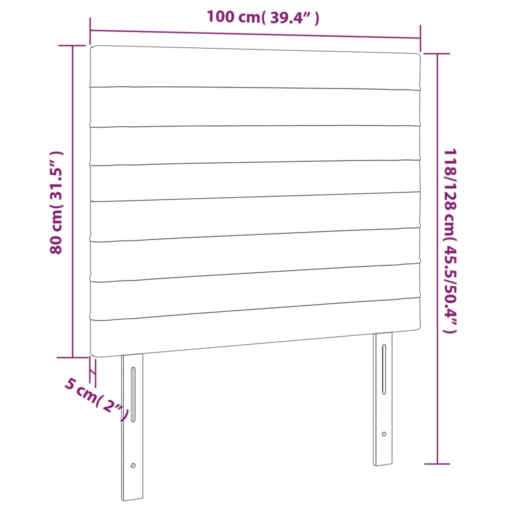 vidaXL Cabeceros 2 unidades de tela color crema 100x5x78/88 cm