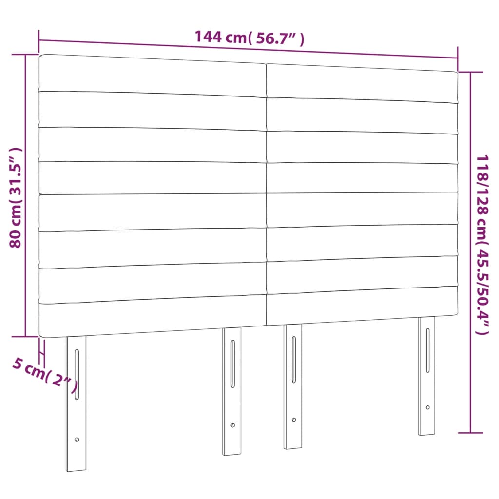 vidaXL Cabeceros 4 unidades tela marrón oscuro 72x5x78/88 cm