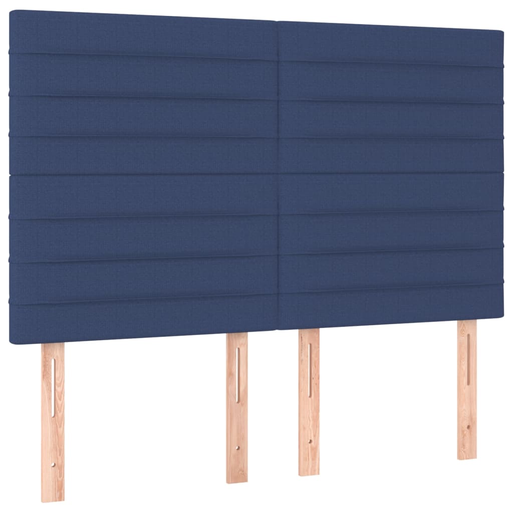 vidaXL Cabeceros 4 unidades tela azul 72x5x78/88 cm