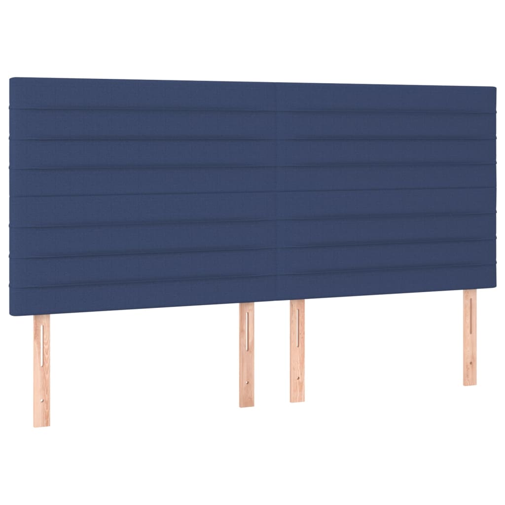 vidaXL Cabeceros 4 unidades de tela azul 80x5x78/88 cm