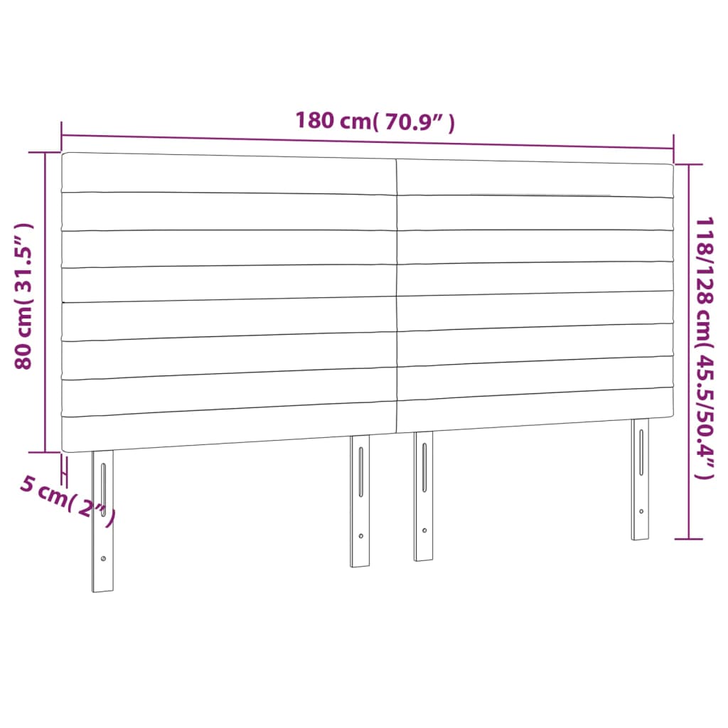 vidaXL Cabeceros 4 unidades de tela marrón oscuro 90x5x78/88 cm