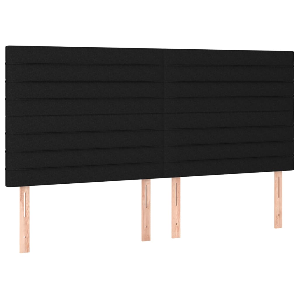 vidaXL Cabeceros 4 unidades de tela negro 100x5x78/88 cm