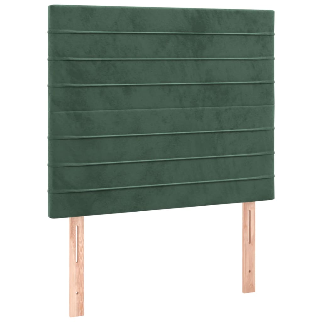 vidaXL Cabeceros 2 unidades de terciopelo verde oscuro 80x5x78/88 cm