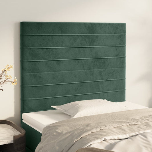 vidaXL Cabeceros 2 unidades de terciopelo verde oscuro 80x5x78/88 cm