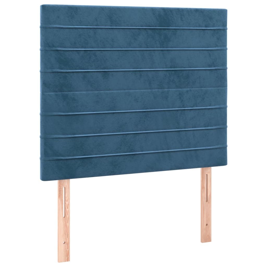 vidaXL Cabeceros 2 unidades de terciopelo azul oscuro 90x5x78/88 cm