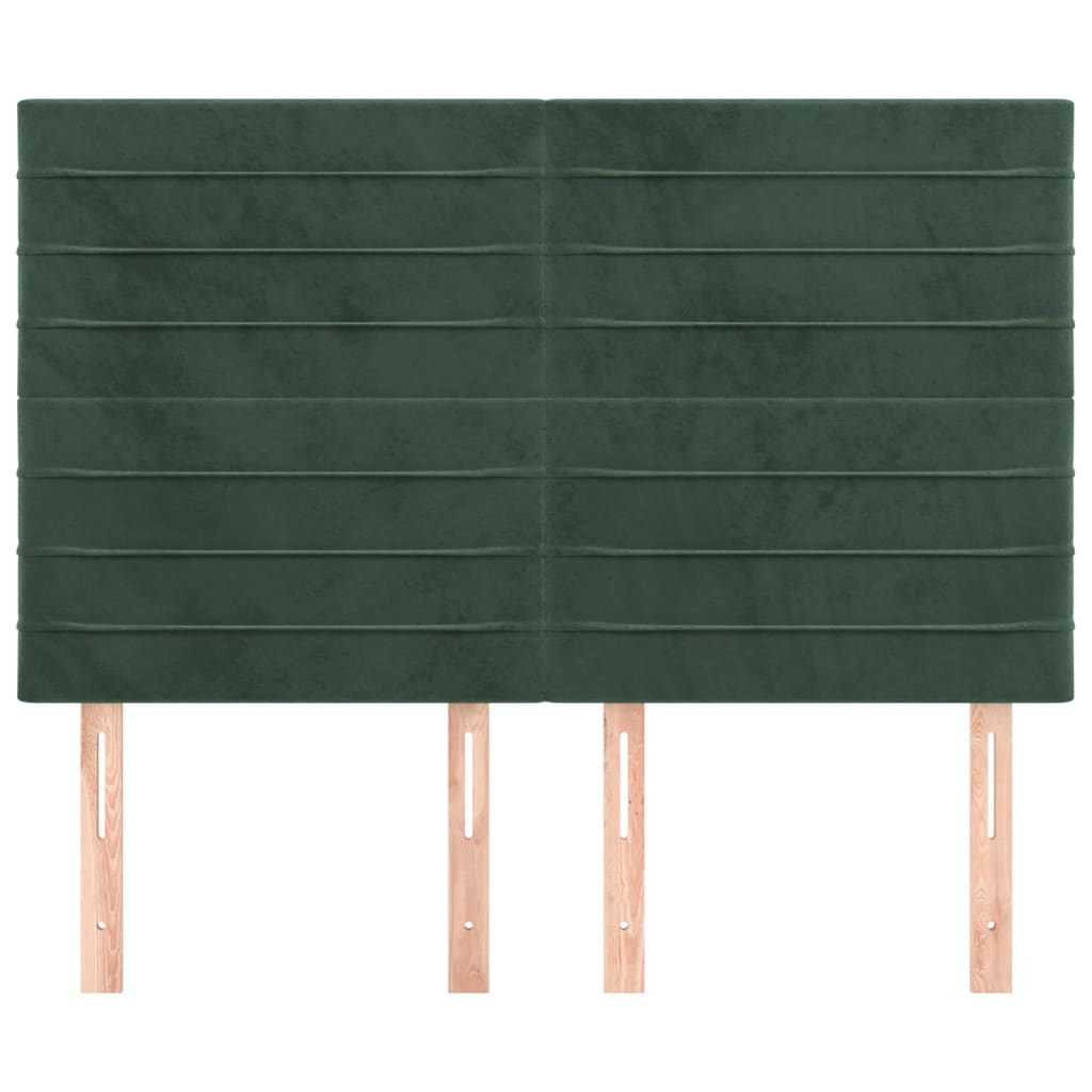 vidaXL Cabeceros 4 unidades terciopelo verde oscuro 72x5x78/88 cm