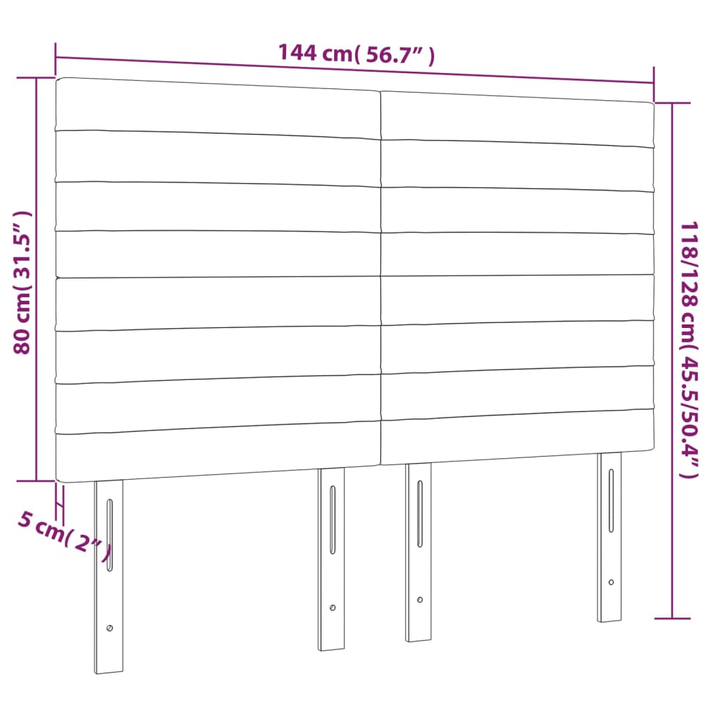 vidaXL Cabeceros 4 unidades terciopelo rosa 72x5x78/88 cm