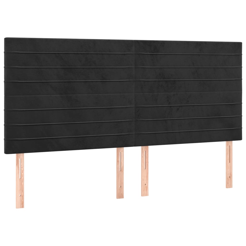 vidaXL Cabeceros 4 unidades de terciopelo negro 80x5x78/88 cm