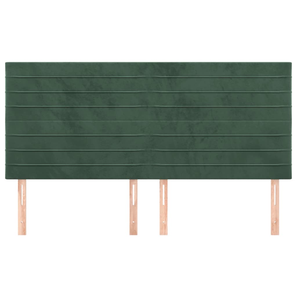 vidaXL Cabeceros 4 unidades de terciopelo verde oscuro 80x5x78/88 cm