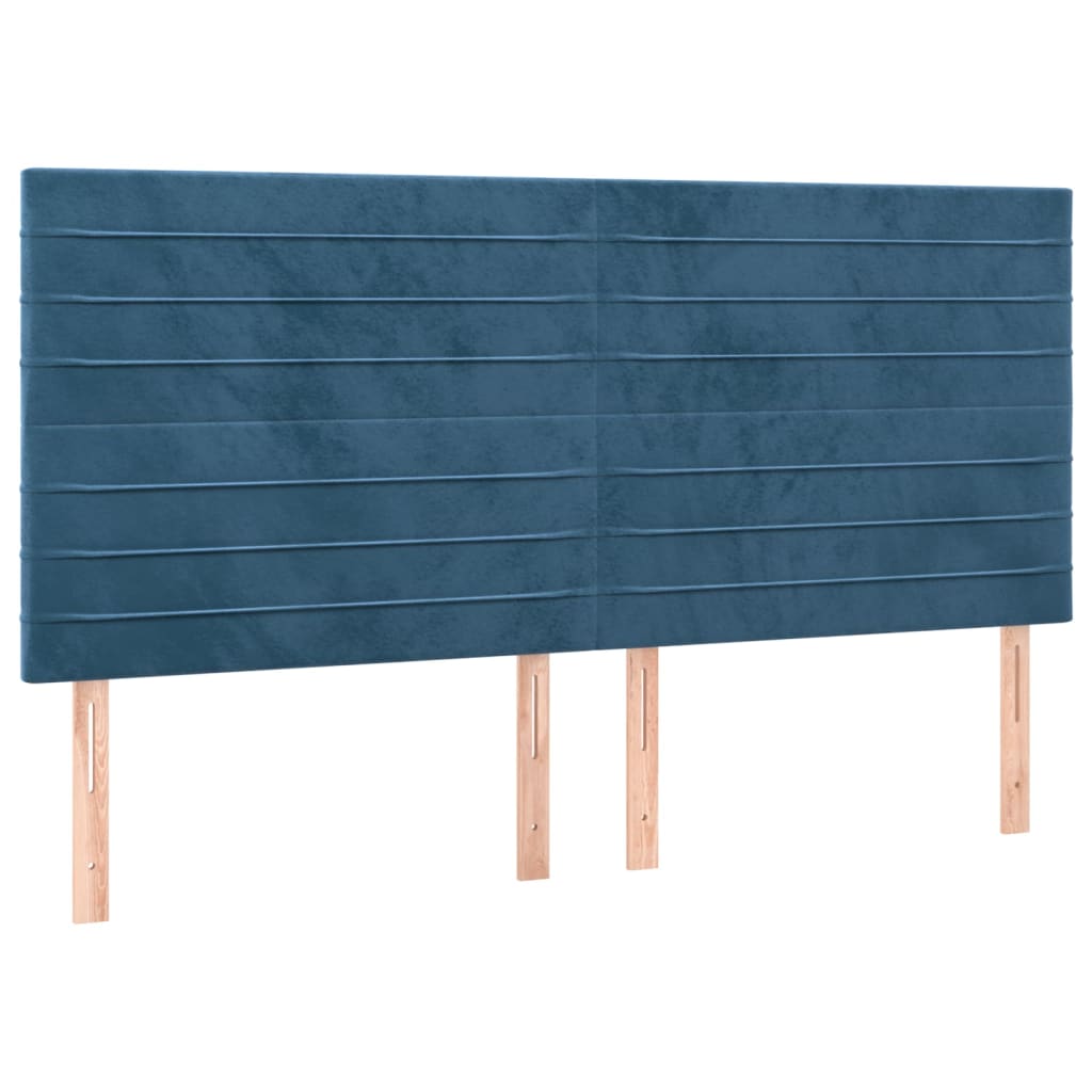 vidaXL Cabeceros 4 unidades de terciopelo azul oscuro 80x5x78/88 cm