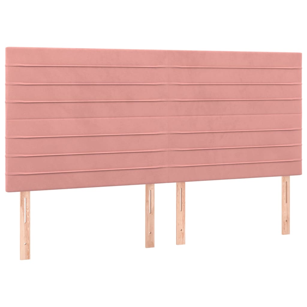 vidaXL Cabeceros 4 unidades de terciopelo rosa 80x5x78/88 cm