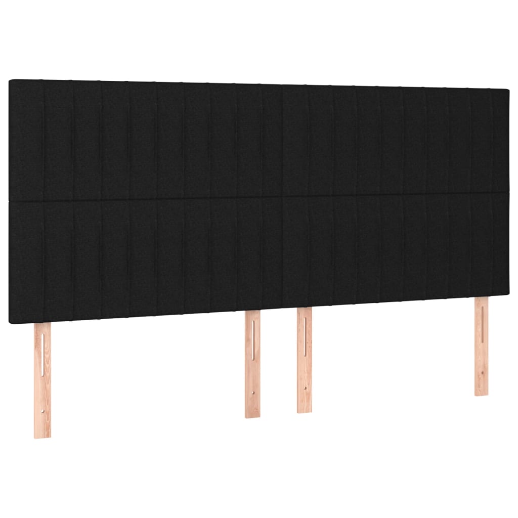 vidaXL Cabeceros 4 unidades de tela negro 80x5x78/88 cm