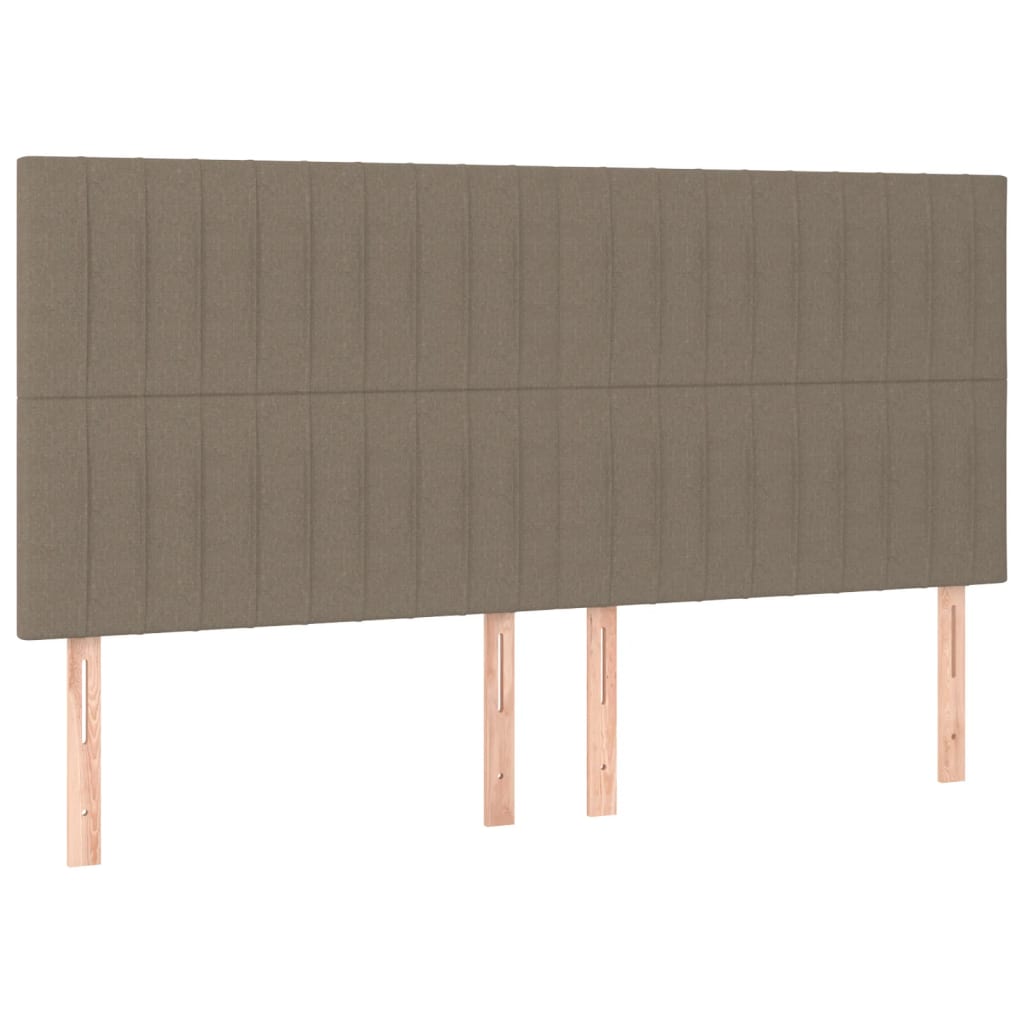 vidaXL Cabeceros 4 unidades tela gris taupe 80x5x78/88 cm