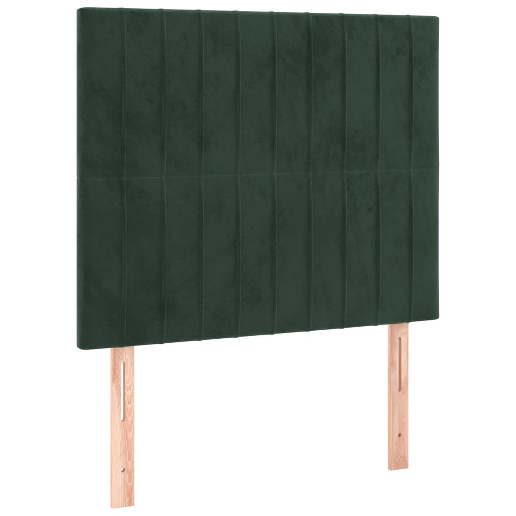 vidaXL Cabeceros 2 unidades de terciopelo verde oscuro 90x5x78/88 cm