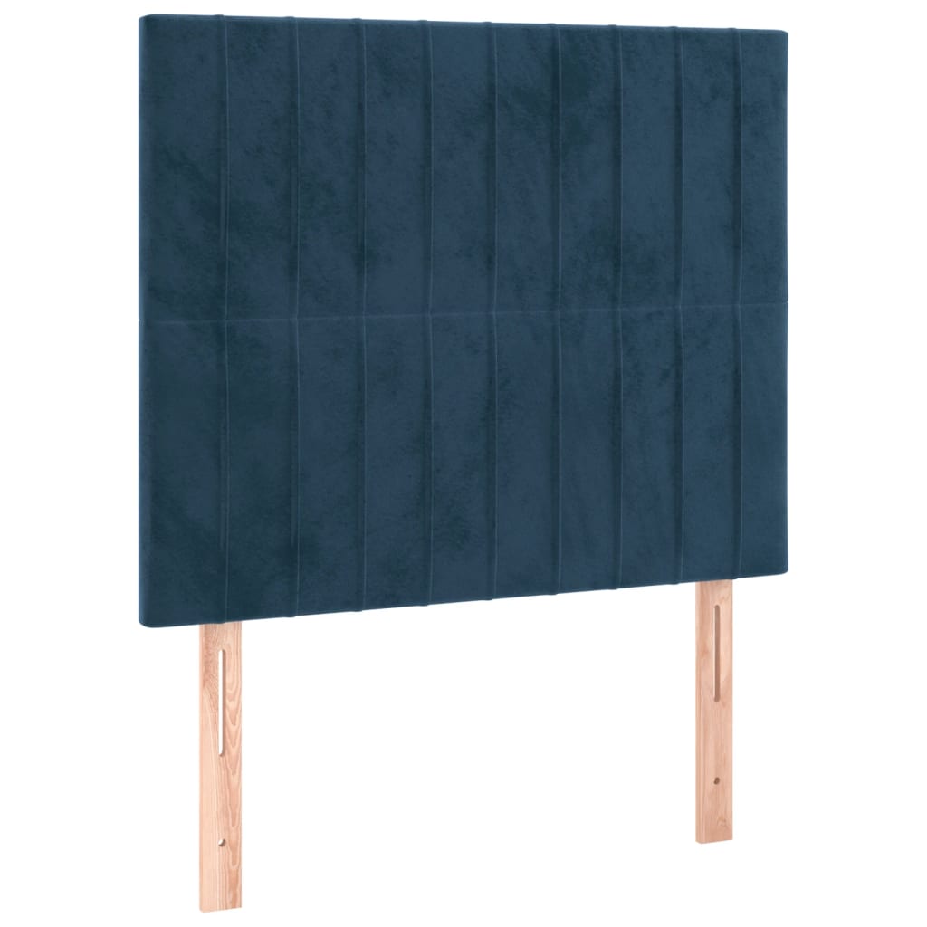 vidaXL Cabeceros 2 unidades de terciopelo azul oscuro 90x5x78/88 cm