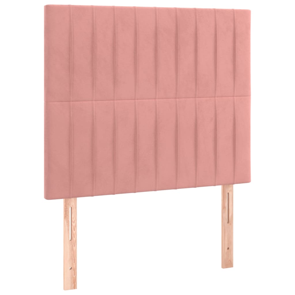 vidaXL Cabeceros 2 unidades de terciopelo rosa 90x5x78/88 cm