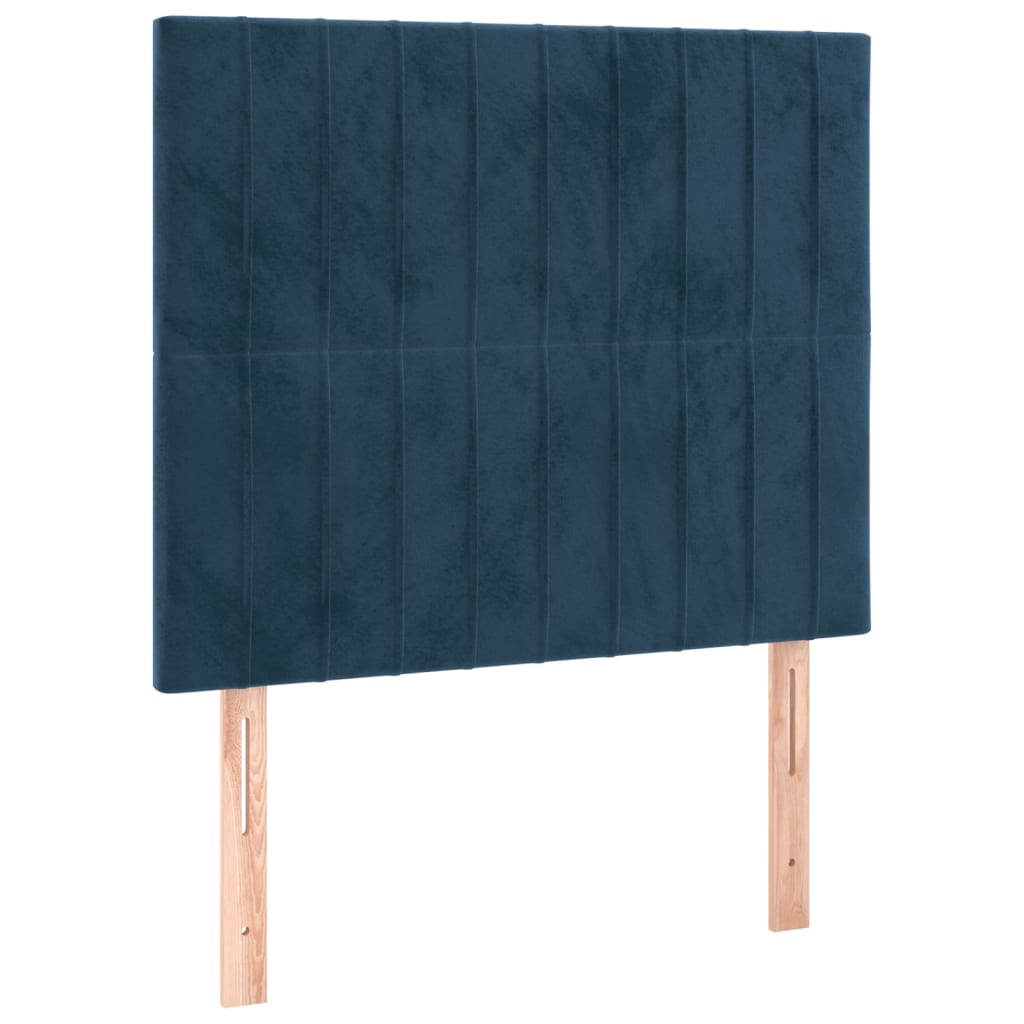 vidaXL Cabeceros 2 unidades de terciopelo azul oscuro 100x5x78/88 cm