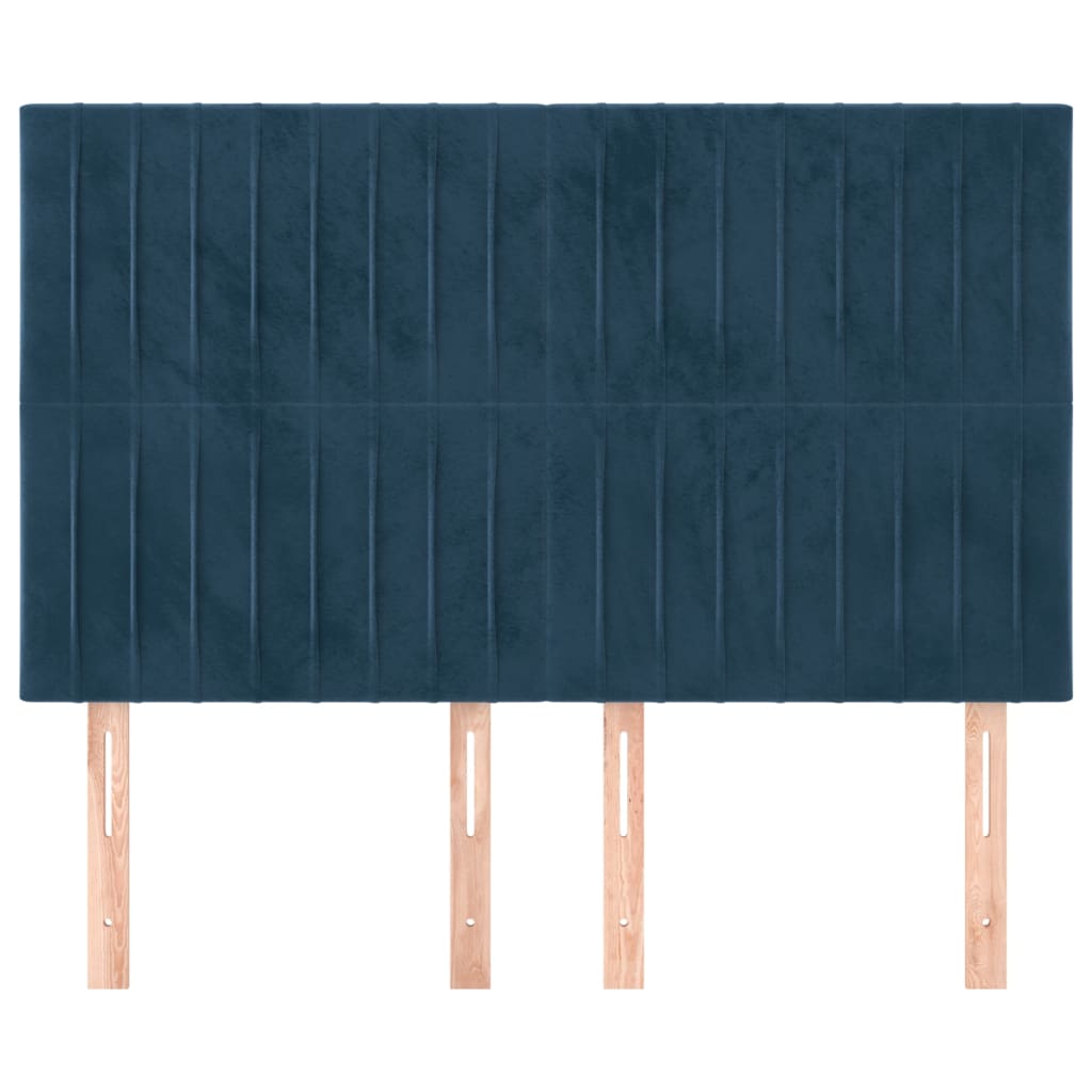 vidaXL Cabeceros 4 unidades terciopelo azul oscuro 72x5x78/88 cm