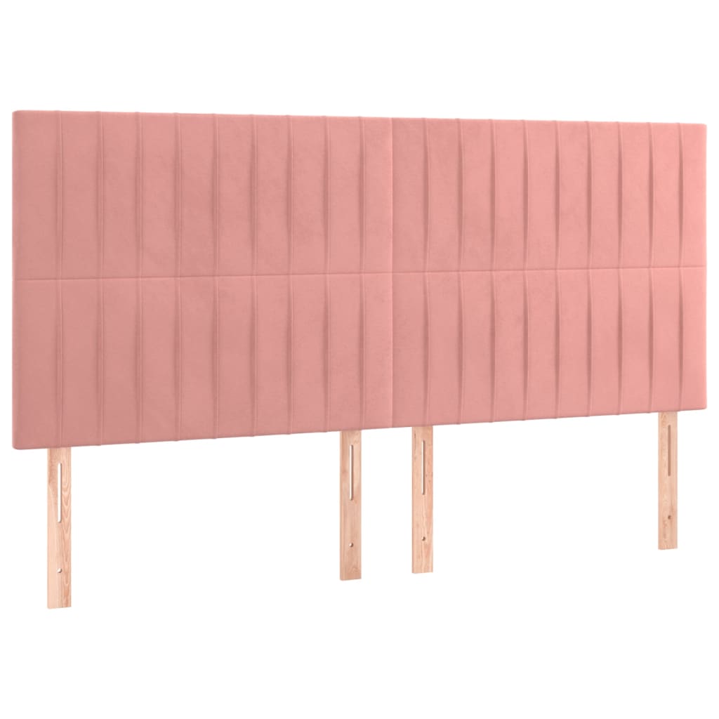 vidaXL Cabeceros 4 unidades de terciopelo rosa 80x5x78/88 cm