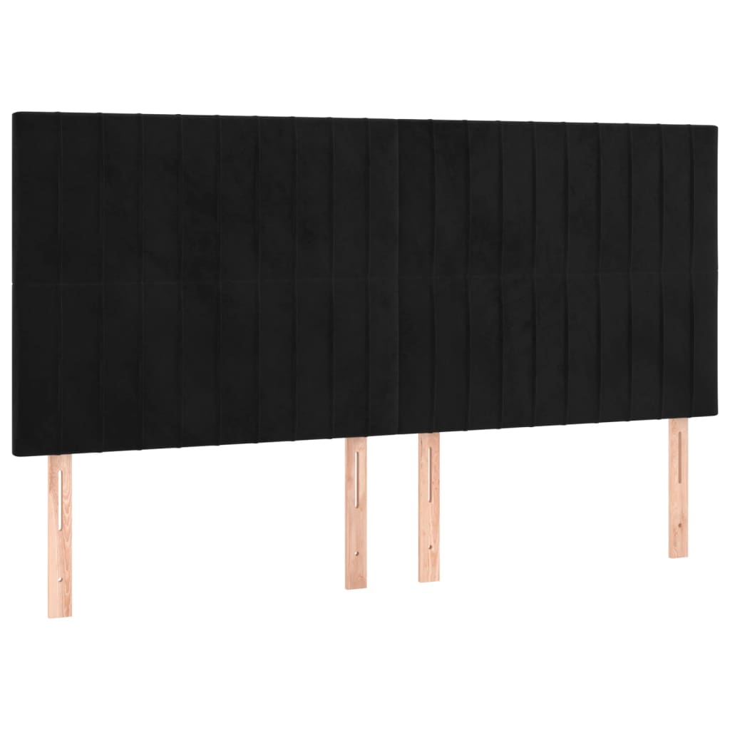 vidaXL Cabeceros 4 unidades de terciopelo negro 90x5x78/88 cm