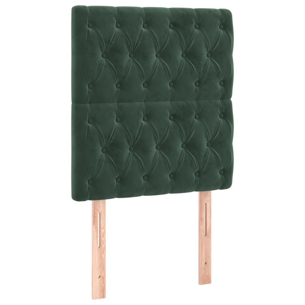 vidaXL Cabeceros 2 unidades de terciopelo verde oscuro 80x7x78/88 cm