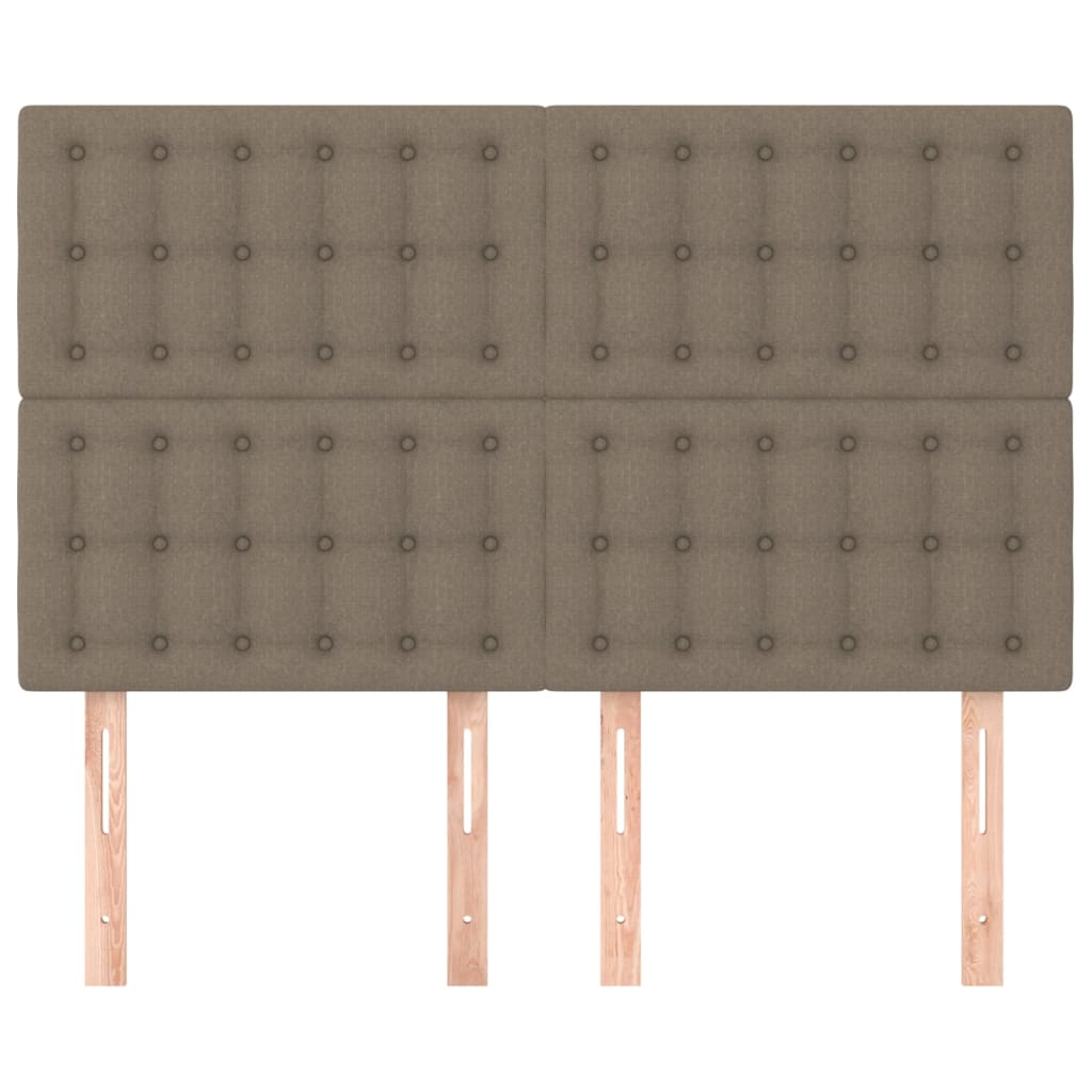 vidaXL Cabeceros 4 unidades tela gris taupe 72x5x78/88 cm