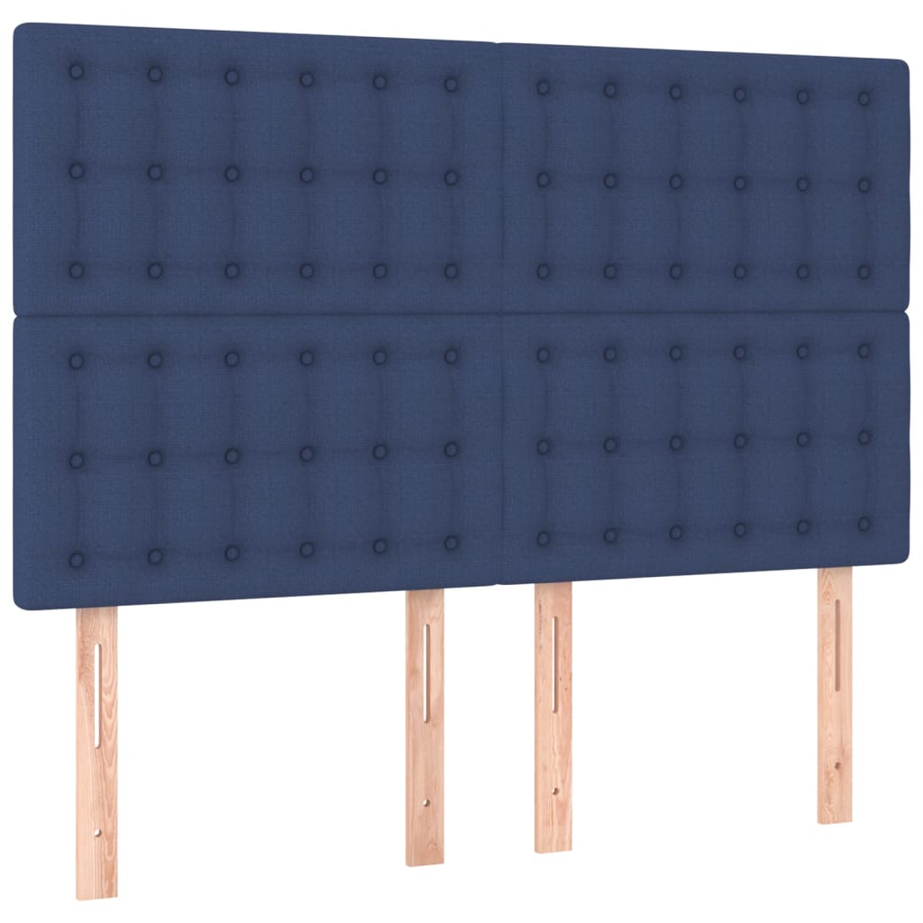 vidaXL Cabeceros 4 unidades tela azul 72x5x78/88 cm