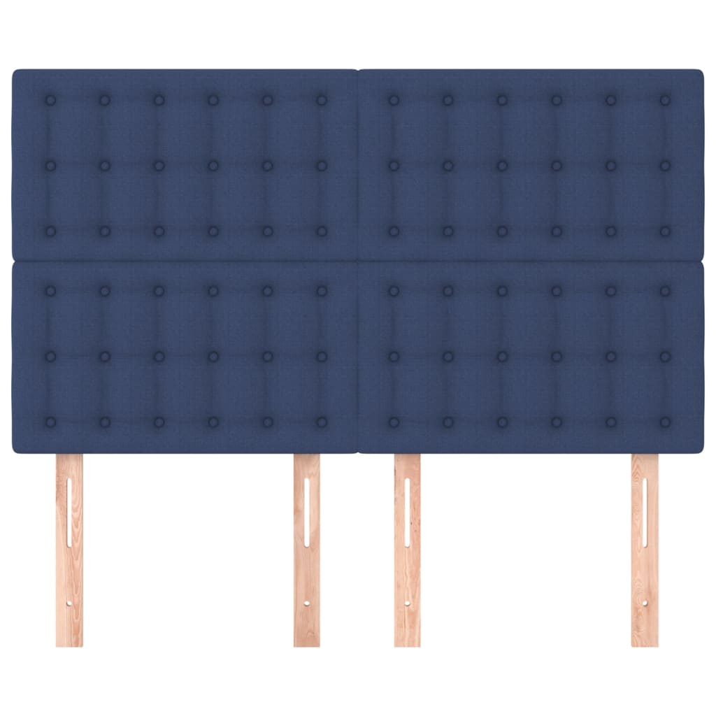 vidaXL Cabeceros 4 unidades tela azul 72x5x78/88 cm