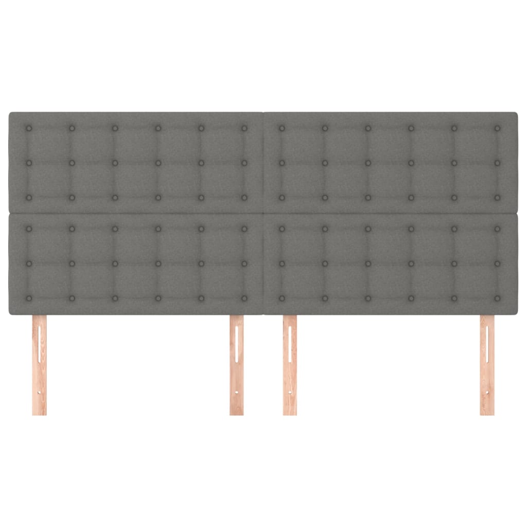 vidaXL Cabeceros 4 unidades de tela gris oscuro 80x5x78/88 cm