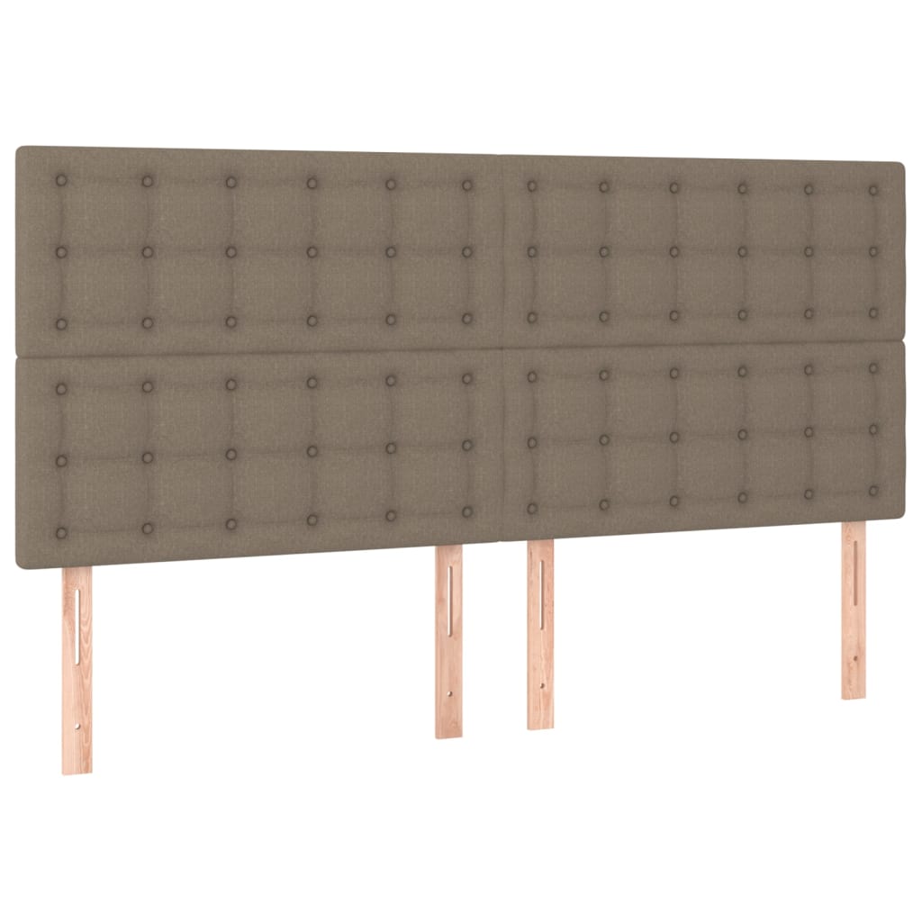 vidaXL Cabeceros 4 unidades tela gris taupe 80x5x78/88 cm