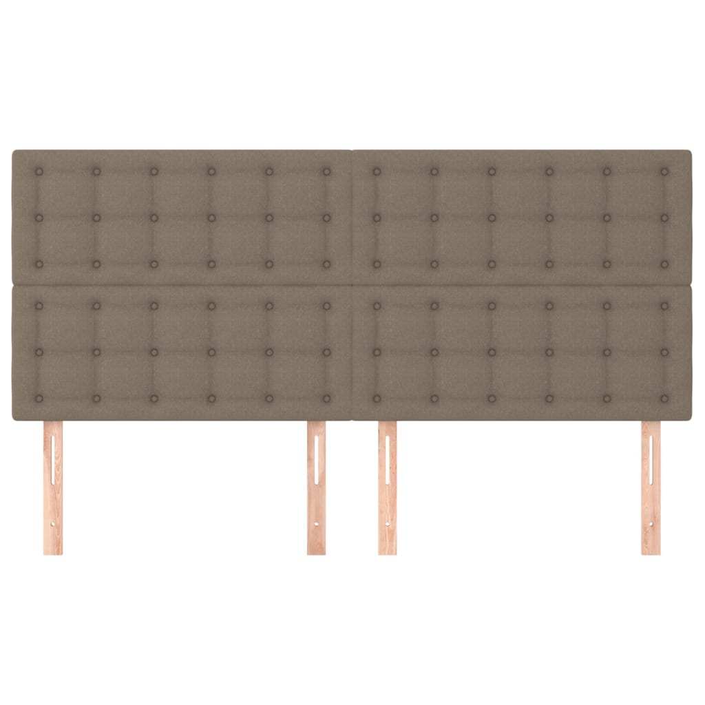 vidaXL Cabeceros 4 unidades tela gris taupe 80x5x78/88 cm