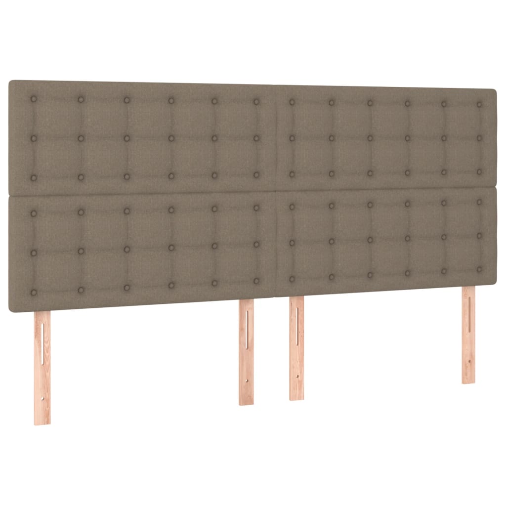 vidaXL Cabeceros 4 unidades de tela gris taupe 90x5x78/88 cm