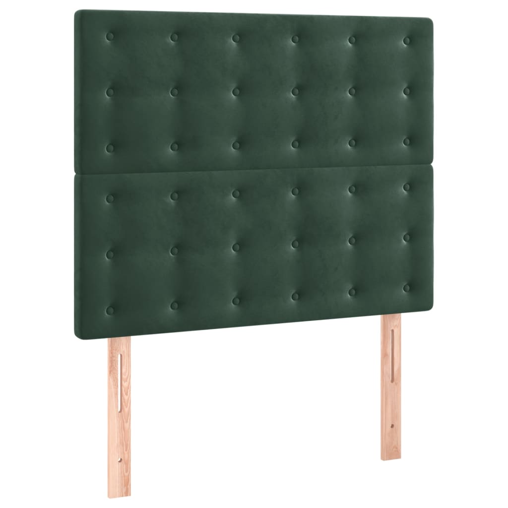 vidaXL Cabeceros 2 unidades de terciopelo verde oscuro 90x5x78/88 cm