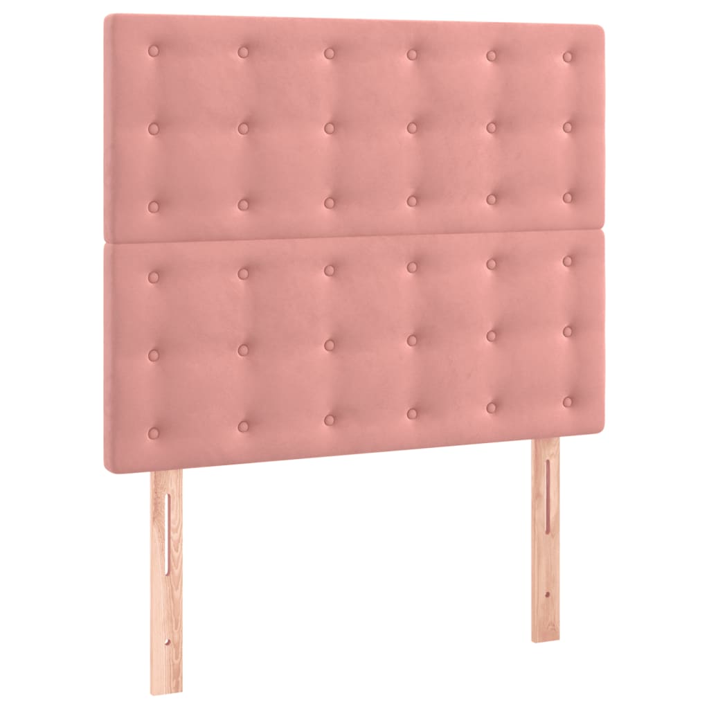 vidaXL Cabeceros 2 unidades de terciopelo rosa 90x5x78/88 cm