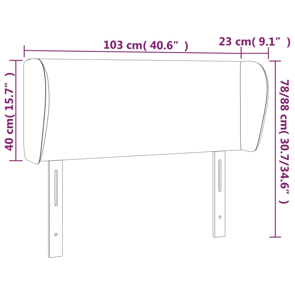 vidaXL Cabecero de tela negro 103x23x78/88 cm