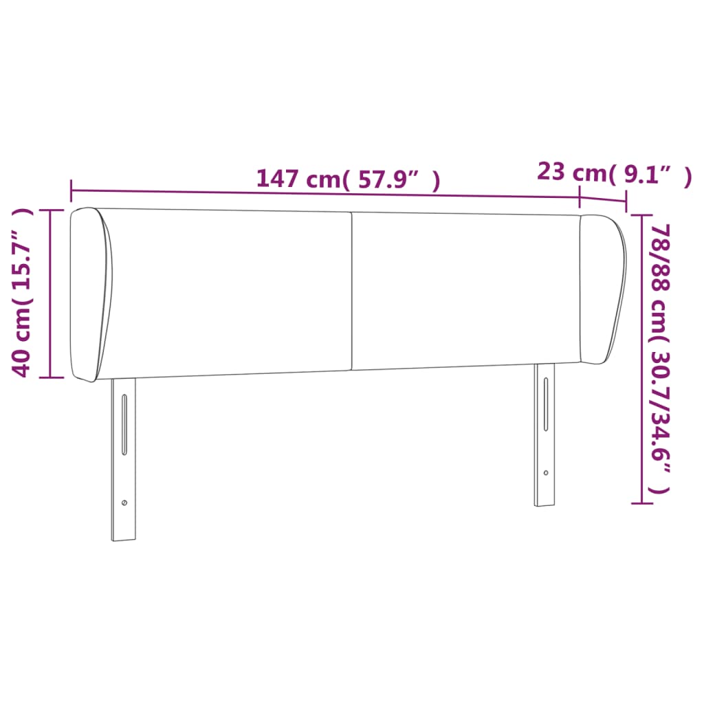 vidaXL Cabecero de terciopelo gris claro 147x23x78/88 cm