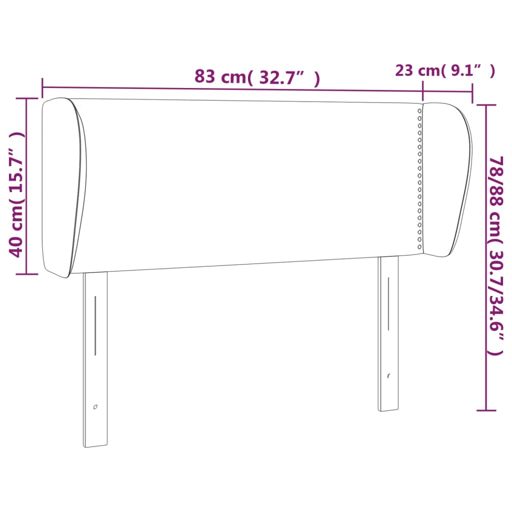 vidaXL Cabecero de tela azul 83x23x78/88 cm