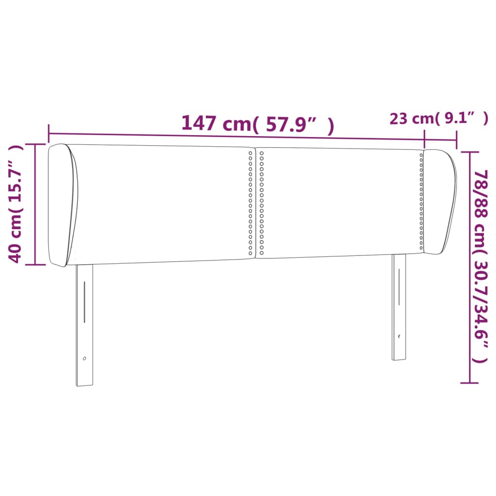 vidaXL Cabecero de tela gris taupe 147x23x78/88 cm