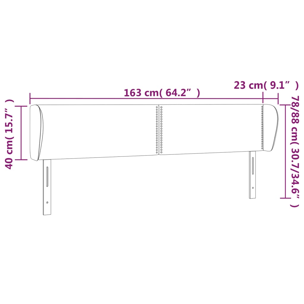 vidaXL Cabecero de terciopelo azul oscuro 163x23x78/88 cm