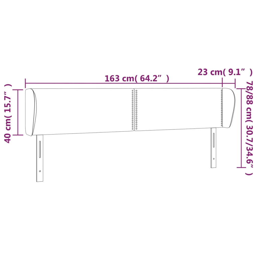 vidaXL Cabecero de terciopelo rosa 163x23x78/88 cm