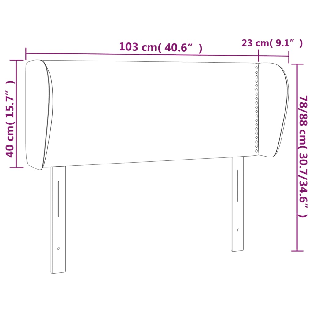 vidaXL Cabecero de cuero sintético negro 103x23x78/88 cm