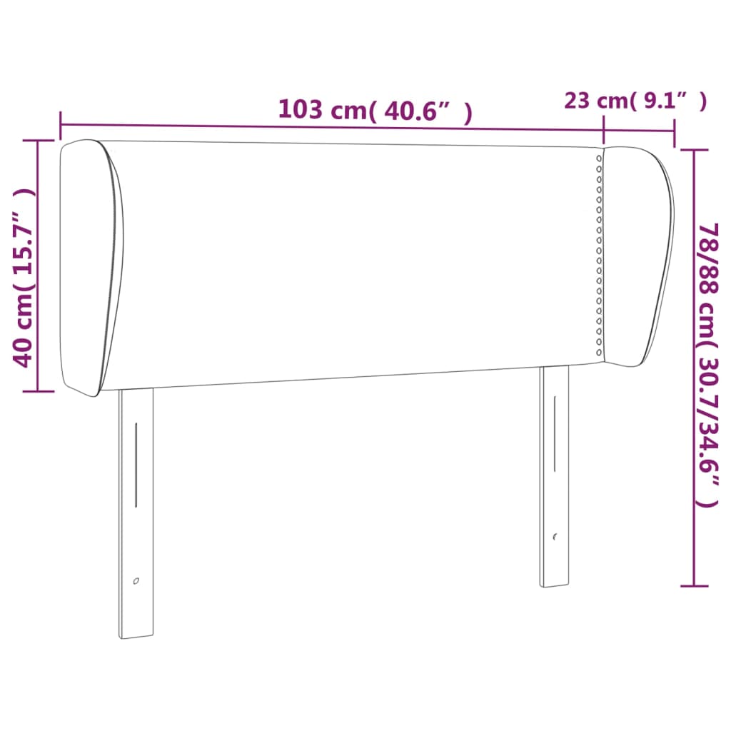 vidaXL Cabecero de cuero sintético gris 103x23x78/88 cm